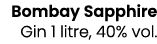 Bombay Sapphire Gin 1 litre, 40% vol.