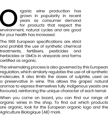 Organic wine production has grown in popularity in recent years as consumer demand for products that respect the envi...