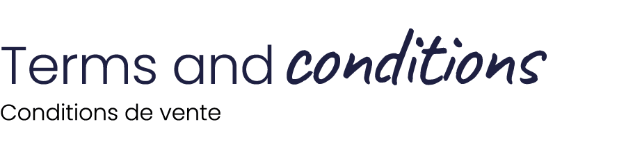 Terms andconditions Conditions de vente 