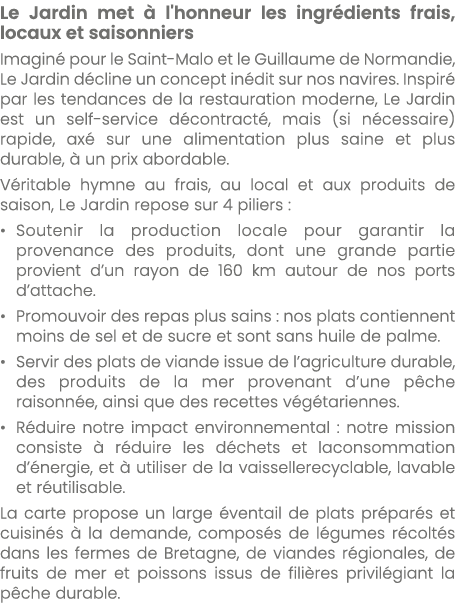 Le Jardin met  l'honneur les ingr dients frais, locaux et saisonniers Imagin  pour le Saint Malo et le Guillaume de ...