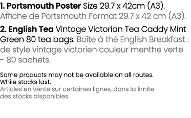 1. Portsmouth Poster Size 29.7 x 42cm (A3). Affiche de Portsmouth Format 29.7 x 42 cm (A3). 2. English Tea Vintage Vi...