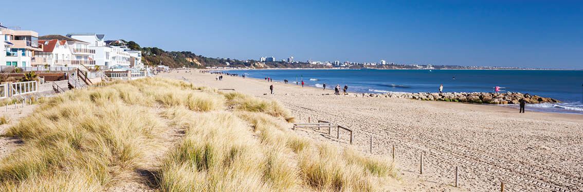 Beautiful golden sandy beach at Sandbanks Dorset England UK Europe
