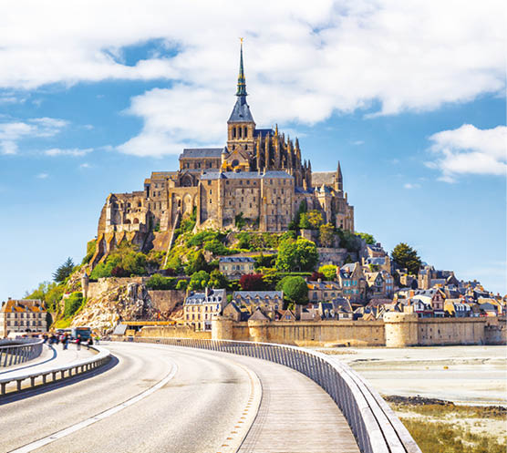 Saint Michael's Mount is an island commune in Normandy. The island has held strategic fortifications since ancient times and has been the seat of a monastery.