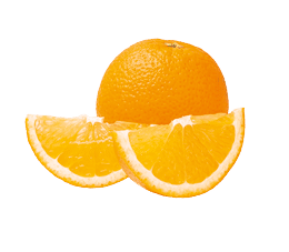 Orange fruit on white background .